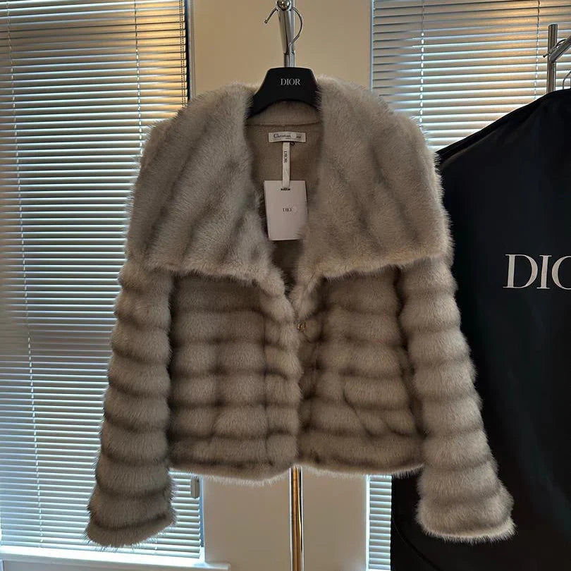 Striped Fur Jacket
