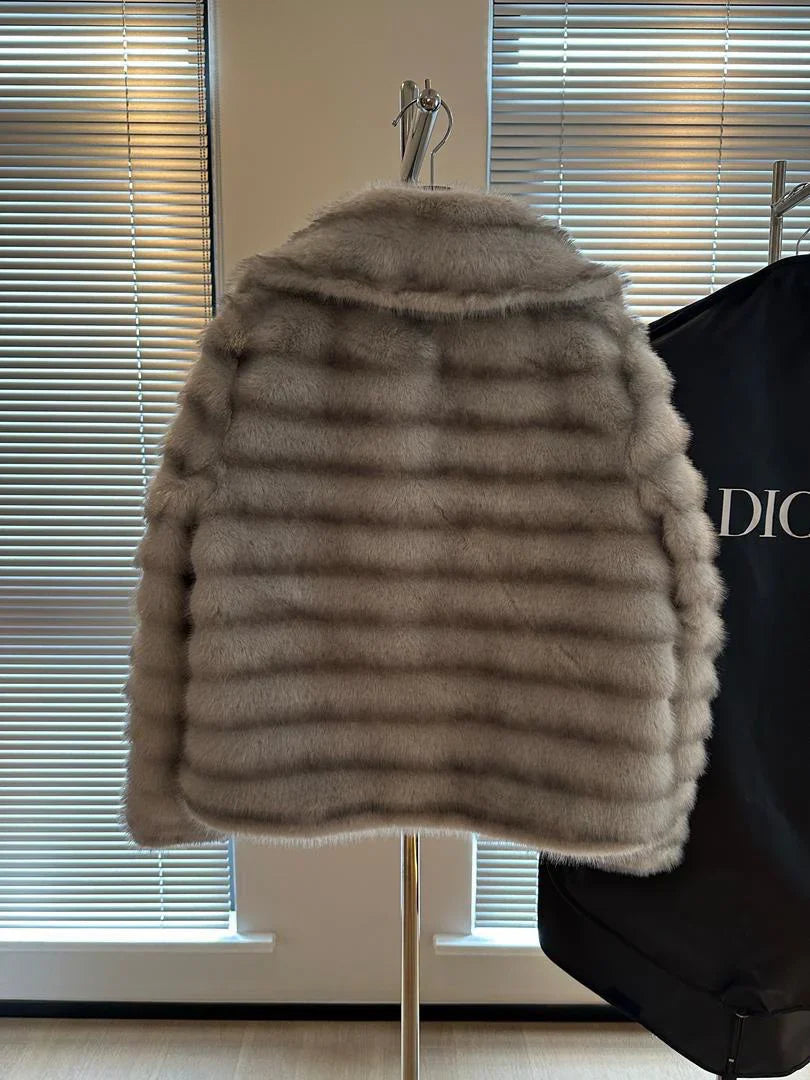 Striped Fur Jacket