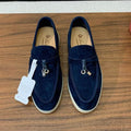 Navy Suede Loafers