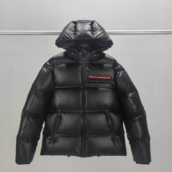 Glossy Hooded Down Puffer