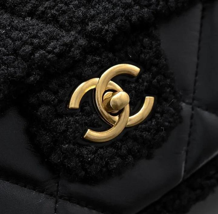 Black Leather Quilted Shoulder Bag