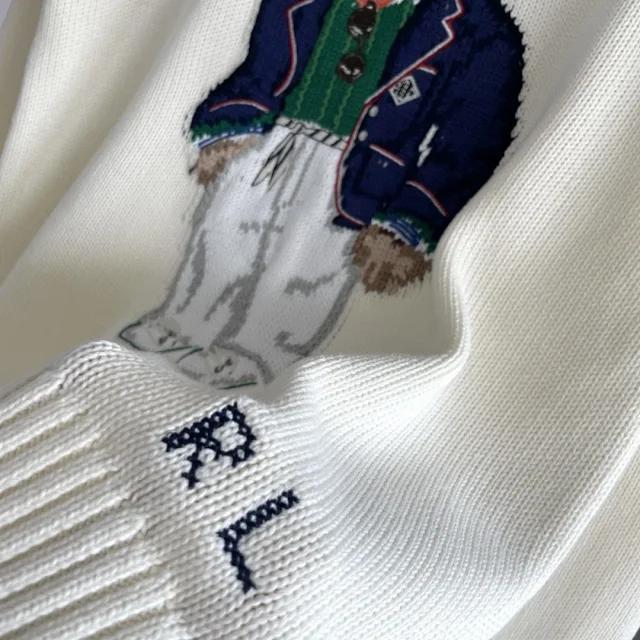 Cream Blazer Bear Knit Sweater