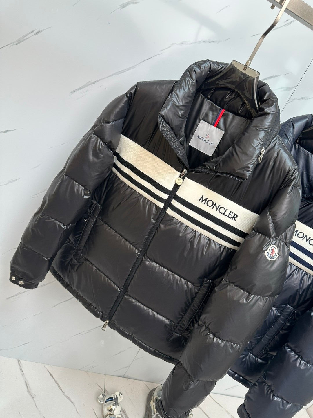 Solid Color Patch Down Jacket