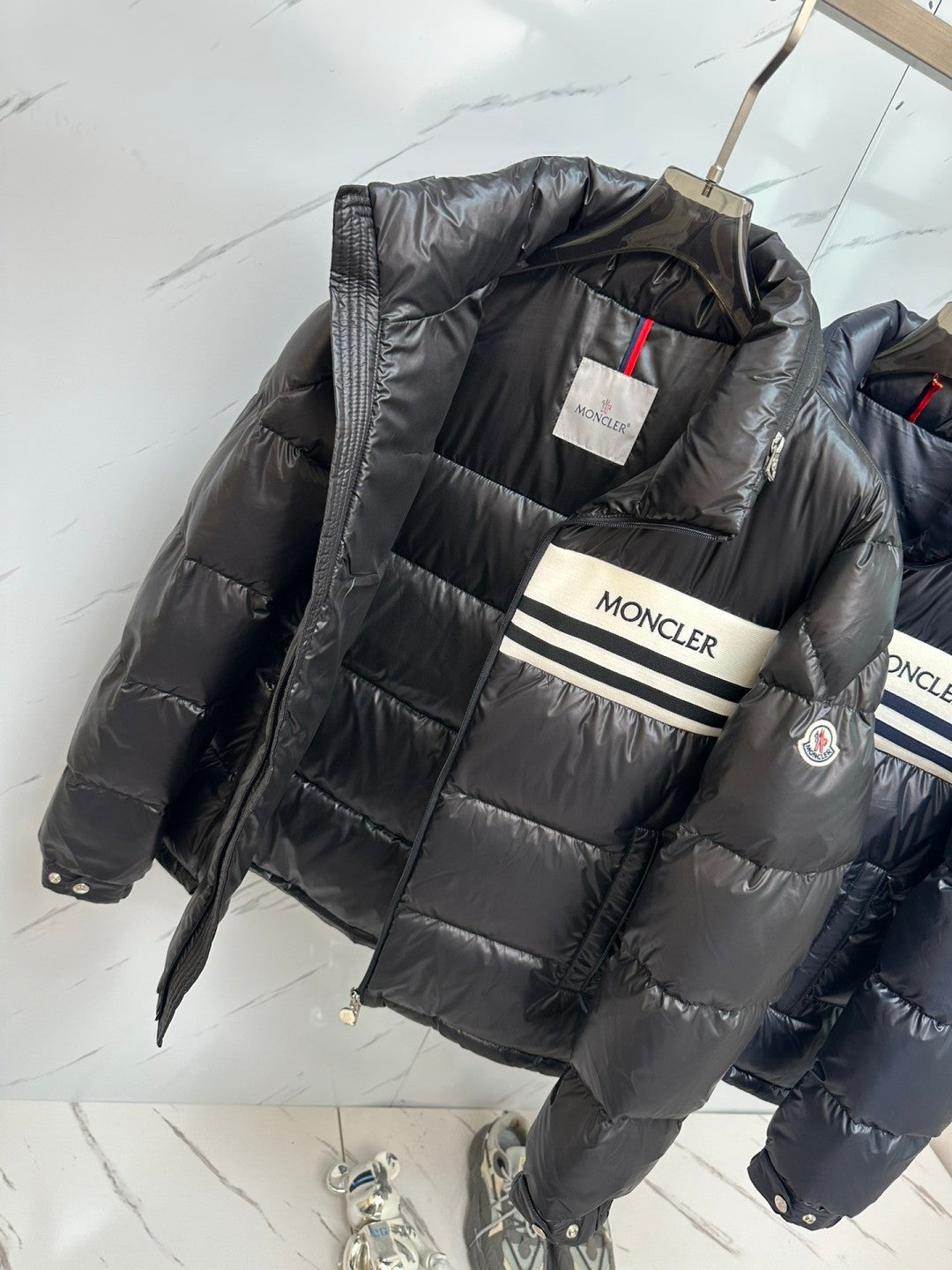 Solid Color Patch Down Jacket