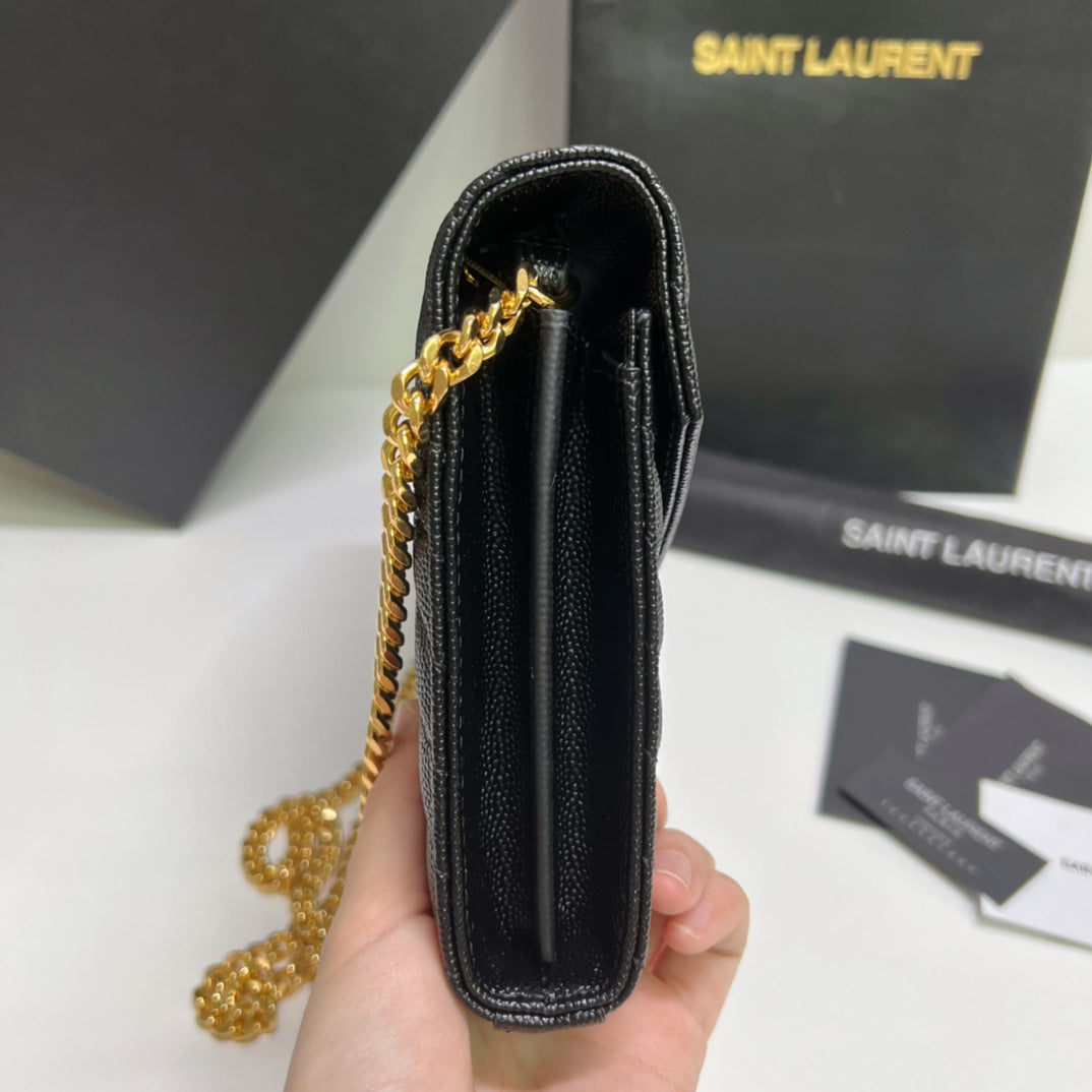 Quilted Leather Wallet on Chain